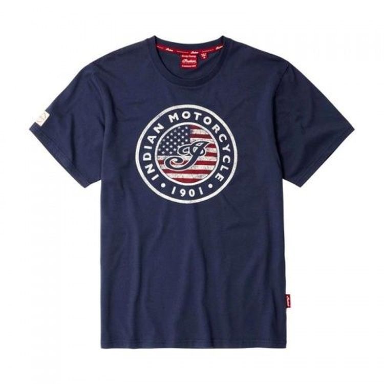 Indian Usa Flag Logo Tee - Navy