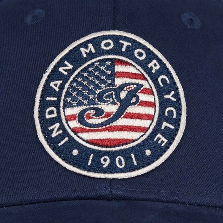 Indian Motorcycle USA Flag Logo Cap - Navy
