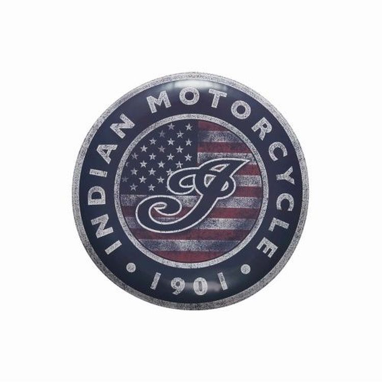 Indian Motorcycle USA Flag Logo Wall Sign