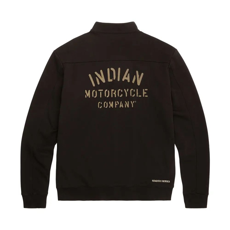 Indian Motorcycle Men's Camo Lined Quarter Zip - Black - Moore