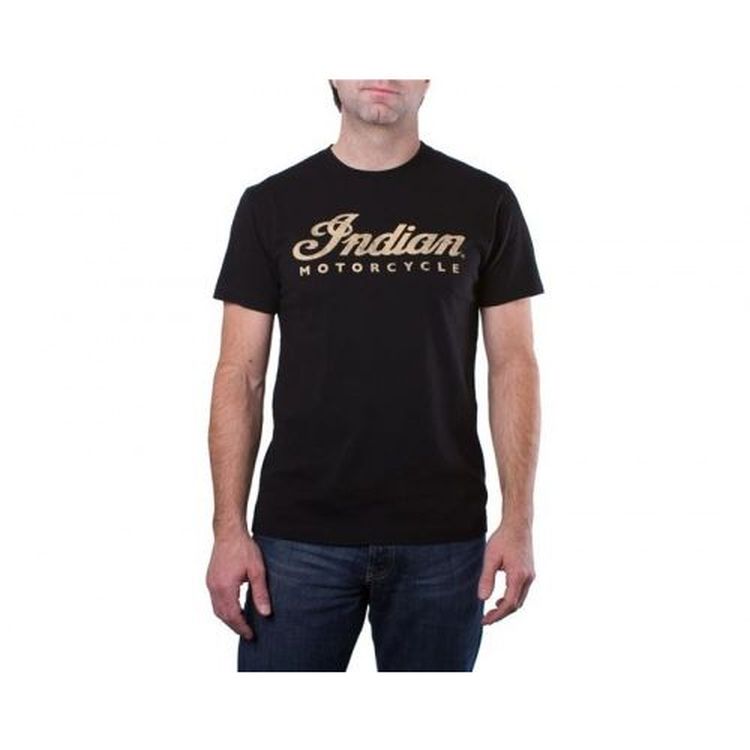 Indian Motorcycle Script Logo T-Shirt - Black