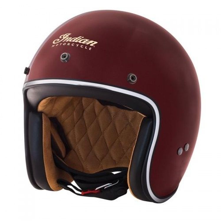 Indian Motorcycle Retro Red Open Face Helmet ECE