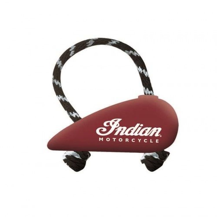 Indian Motorcycle rubber tank-shaped pull toy, red