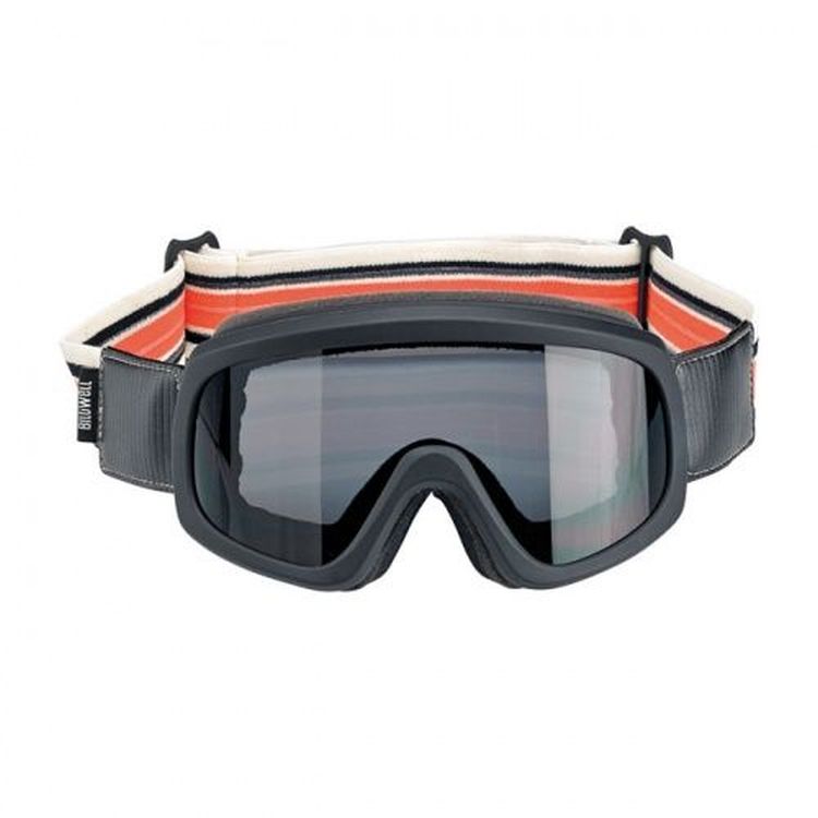Biltwell Overland 2.0 Racer Goggle in Black with Orange Strap