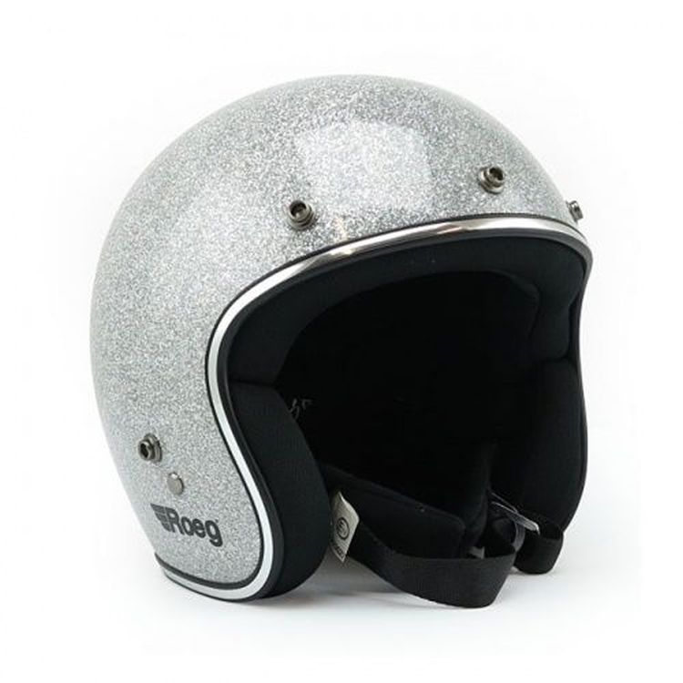 Roeg JETT Open Face Helmet, Disco Ball Silver