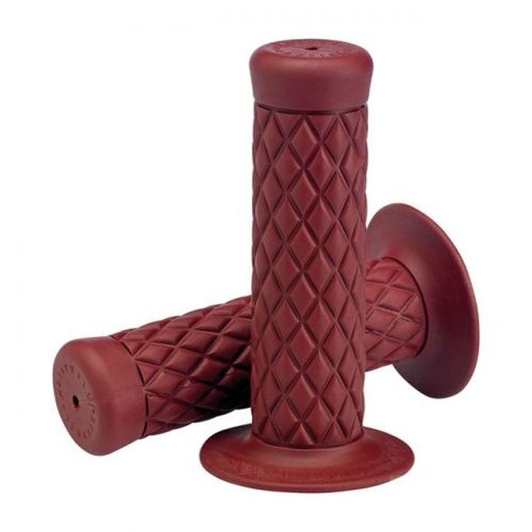 Biltwell Thruster TPV Grips Oxblood - For 1'' Inch Motorcycle Handlebars