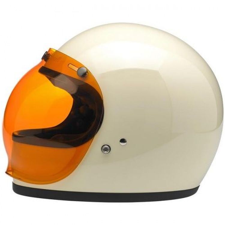 Biltwell Open Face Motorcycle Helmet Bubble Shield Visor Anti-Fog - Amber