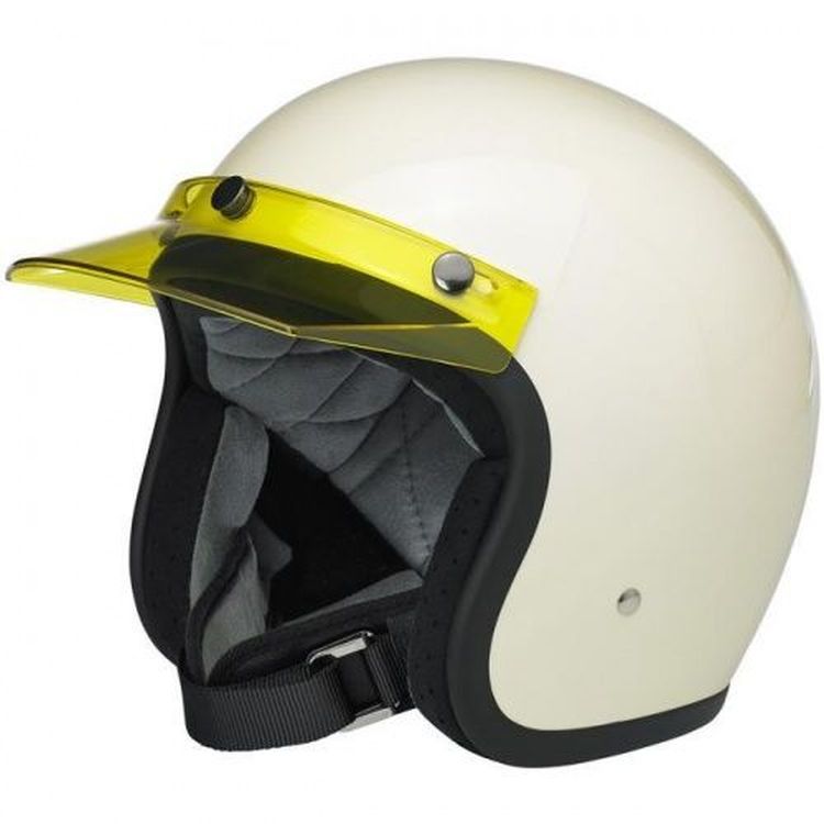 Biltwell Open Face Motorcycle Helmet Moto Visor Peak - Yellow