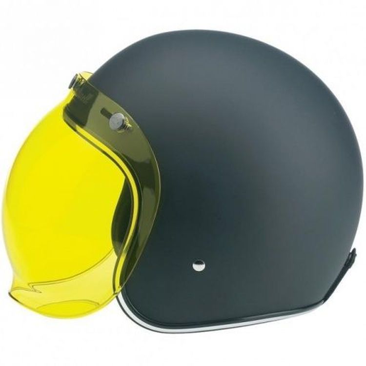 Biltwell Open Face Motorcycle Helmet Bubble Shield Visor Anti-Fog - Yellow