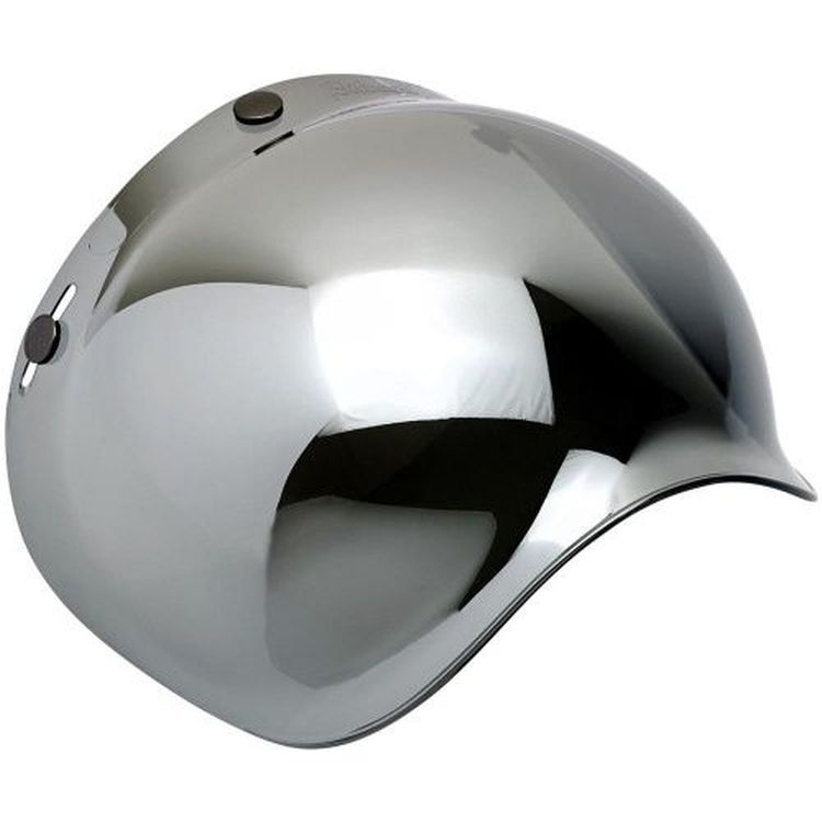 Biltwell Open Face Motorcycle Helmet Bubble Shield Visor Anti-Fog - Chrome Mirror