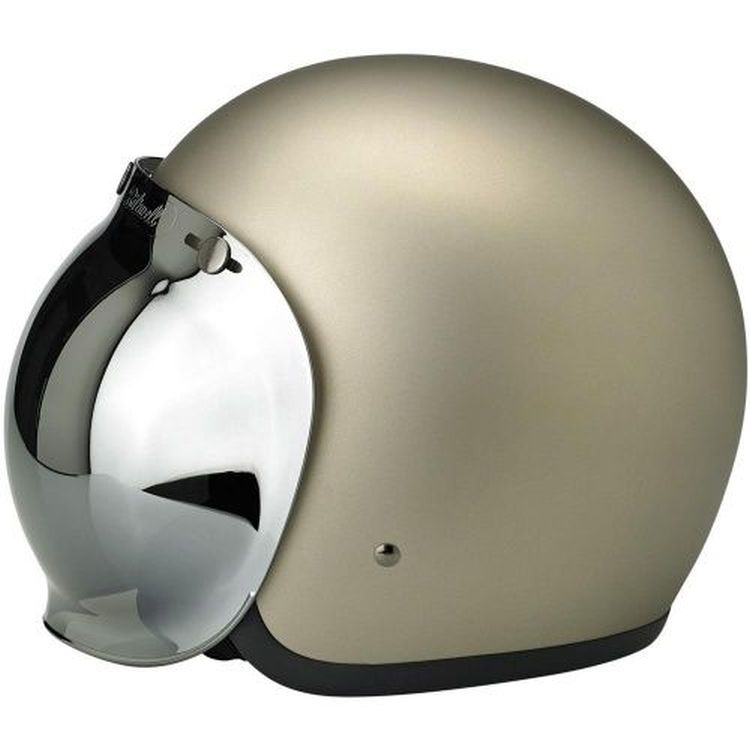 Biltwell Open Face Motorcycle Helmet Bubble Shield Visor Anti-Fog - Chrome Mirror