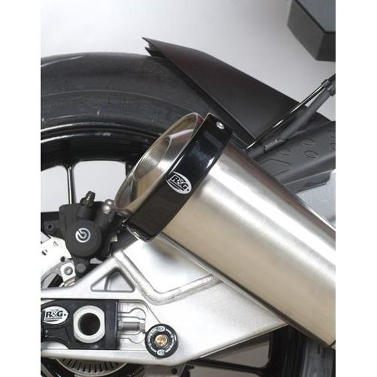 Oval Supermoto Style'' Exhaust Protector - Black''