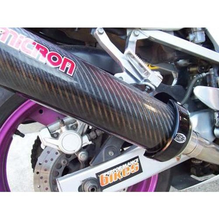 Round Supermoto Style'' 4.5'' to 5'' Exhaust Protector - Black'' (fits CBR300/500R standard exhaust)