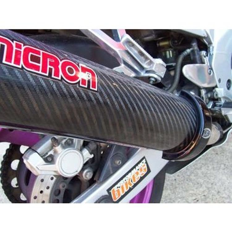 Round Supermoto Style'' 4.5'' to 5'' Exhaust Protector - Black'' (fits CBR300/500R standard exhaust)