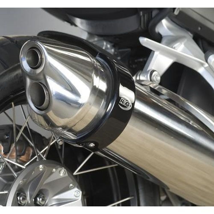 Round Supermoto Style'' 5.5'' to 6.5'' Exhaust Protector - Black''
