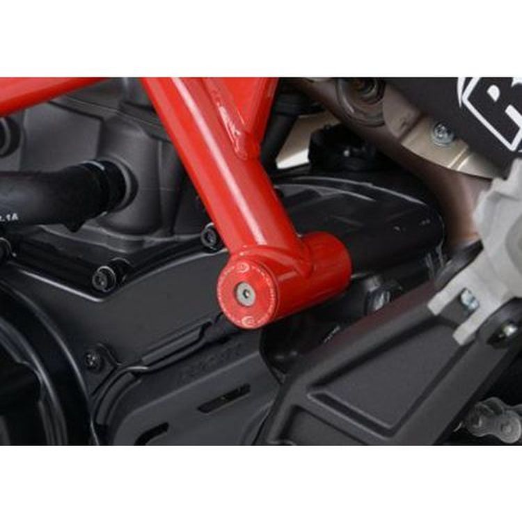 Frame Plug, red aluminium, LHS or RHS, Ducati Hypermotard 820 / Hyperstrada 820