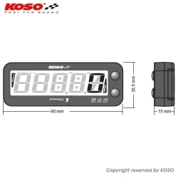 KOSO Pro 1 Multifunction Tachometer 0-22k rpm range