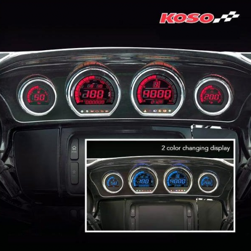 KOSO HD-03, 4 gauge plug and play set For Harley Davidson FLHX, FLTC and FLTR