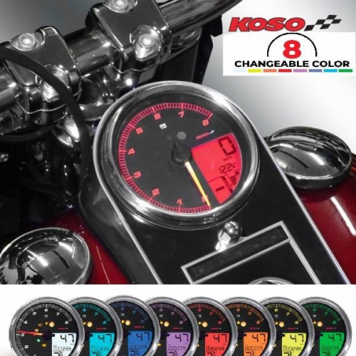 KOSO HD-05, plug and play gauge - For 04+ Dyna, Softail & Road King Models