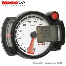 KOSO RX2NR+ Race Tachometer with Temperature Gauge