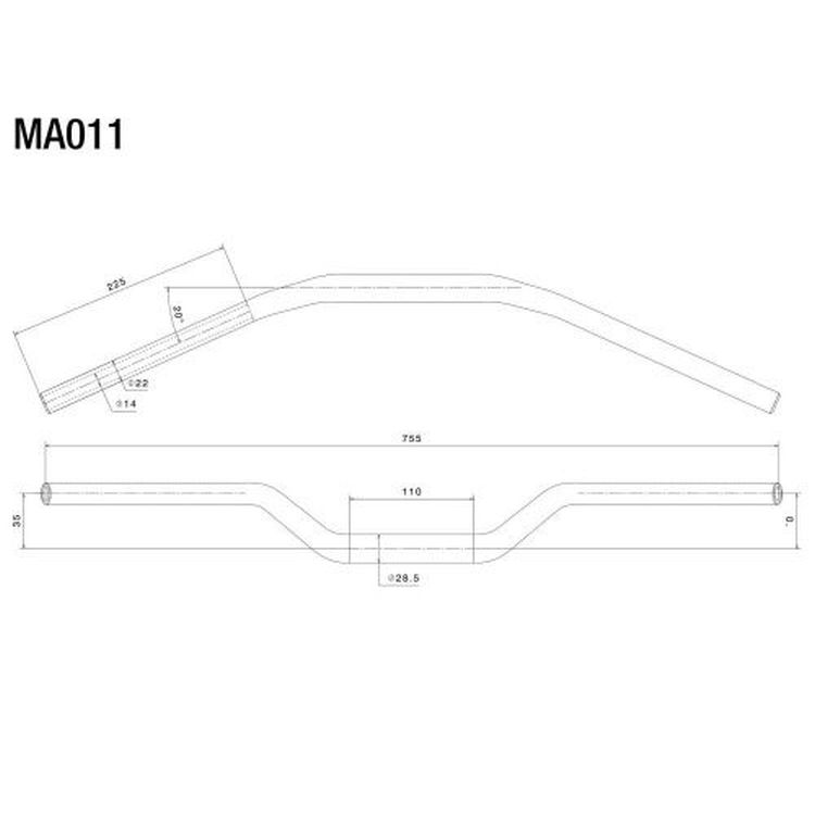 Rizoma Fat Bars Black - 35mm Height MA011