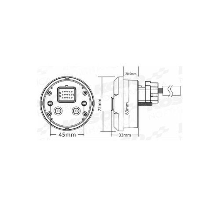 KOSO DL-03SR Black Multifunction Speedometer Gauge