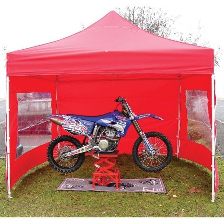 Bike It Quick-Up Awning 3m x 3m With 4 Side Walls - Red