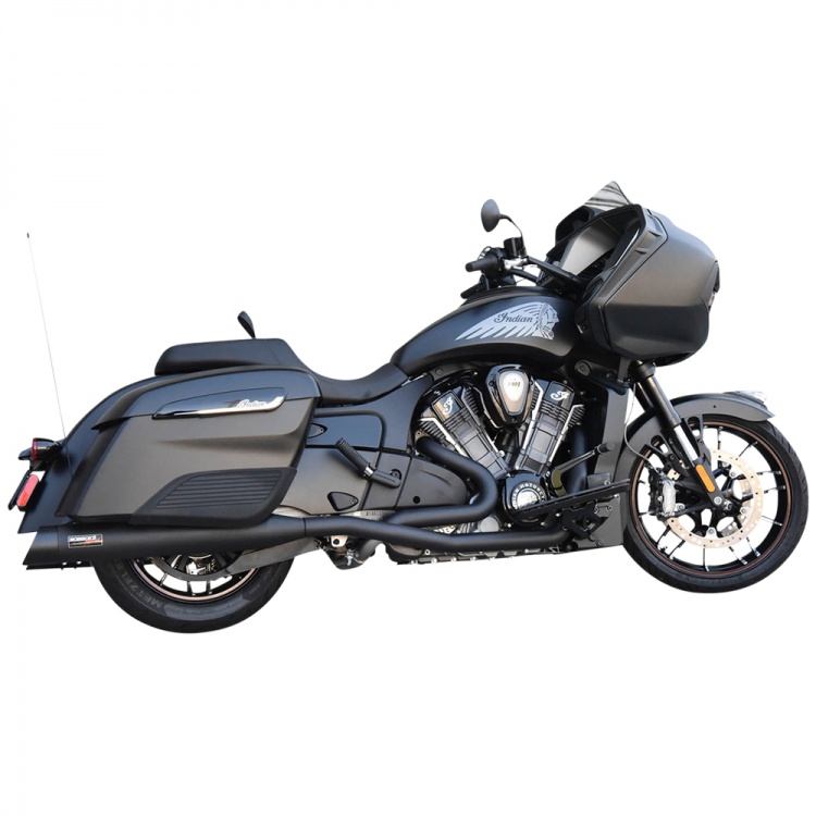 Bassani 4'' TRU Dual Exhaust for Indian Challenger & Pursuit - Black