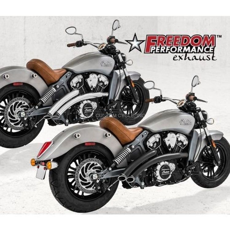 Freedom Performance Radical Radius 2-2 Slash Cut Tip Exhaust System Indian Scout Sixty Bobber