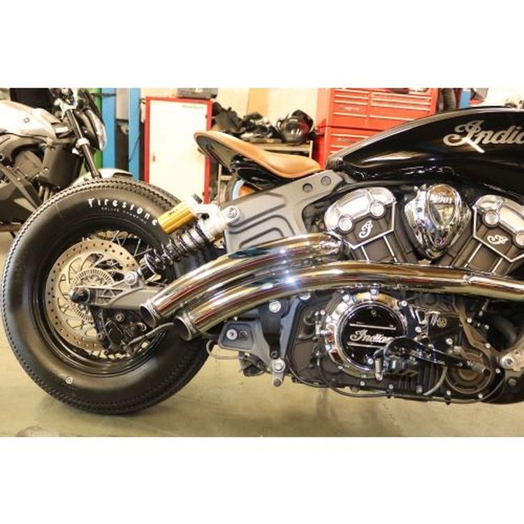 Freedom Performance Radical Radius 2-2 Slash Cut Tip Exhaust System Indian Scout Sixty Bobber