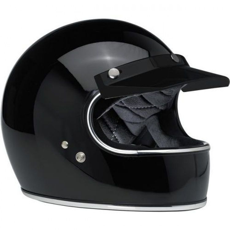 Biltwell Open Face Motorcycle Helmet Moto Visor Peak - Black