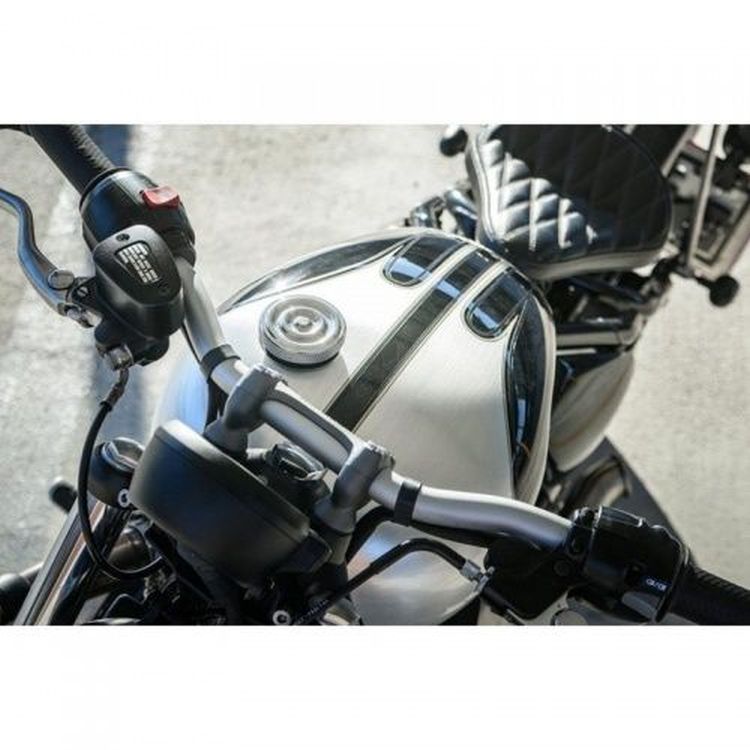 Custom Fuel Tank Billet Aluminium Cap Rippled For Triumph and Harley Davidson by Motone