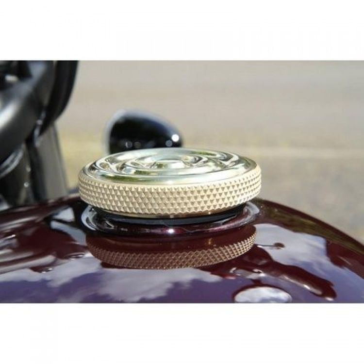 Custom Fuel Tank Billet Brass Cap Rippled For Triumph and Harley Davidson by Motone