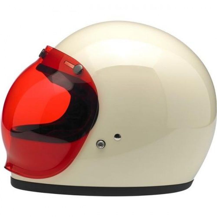 Biltwell Open Face Motorcycle Helmet Bubble Shield Visor Anti-Fog - Red