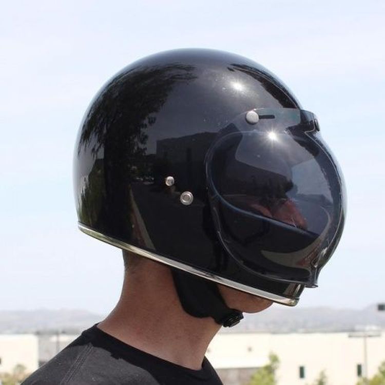 Biltwell Open Face Motorcycle Helmet Bubble Shield Visor Anti-Fog - Smoke