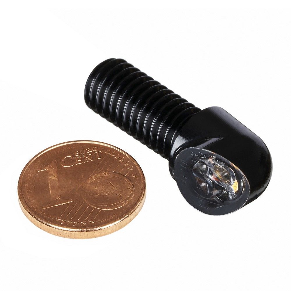 MotoGadget Mo Blaze Pin LED Turn Signals – Black, Amber Light, Pair, Made In Germany