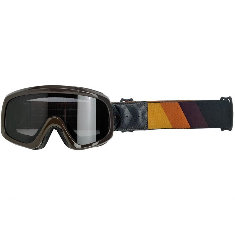 Biltwell Overland 2.0 Tri-Stripe Goggles Black Red Orange