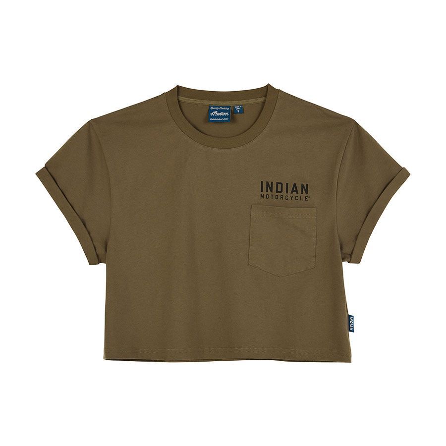 Indian Motorcycles Women's 1901 IMC Pocket T-Shirt - Khaki