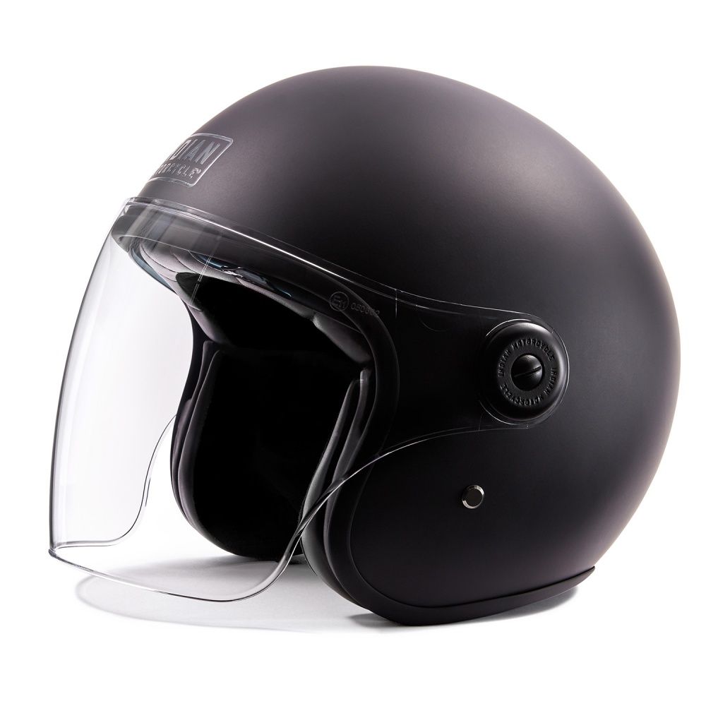 Indian Unisex Matte Jet Helmet, Black