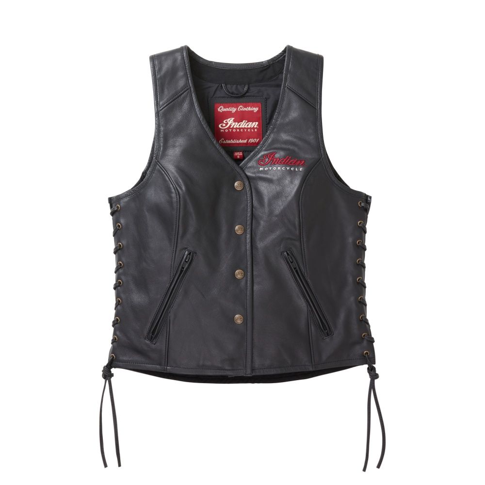 Indian Motorcycle ladies 'Lindy' leather vest - black