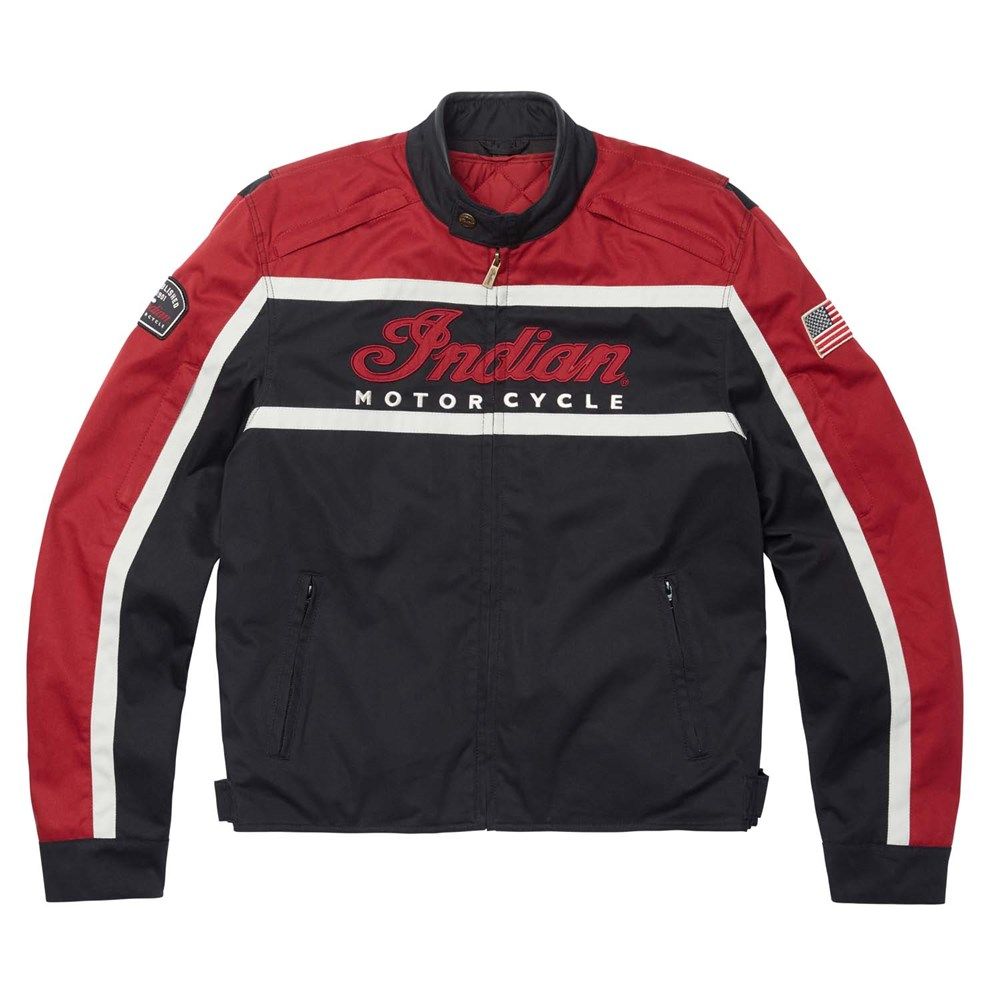 Indian Motorcycle men s Black Hills riding jacket black red Moore Speed Racing