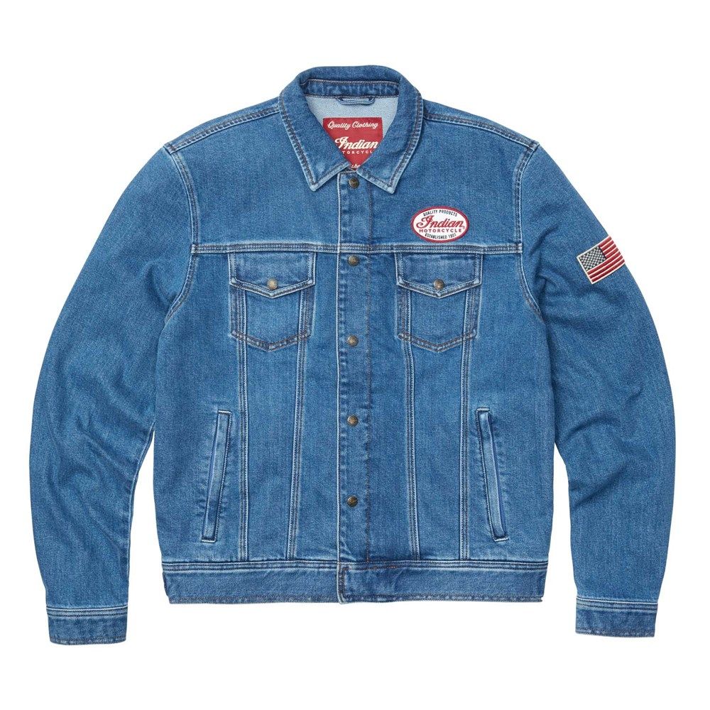 Indian Motorcycle Men's Denim Jacket (blue) Moore Speed Racing