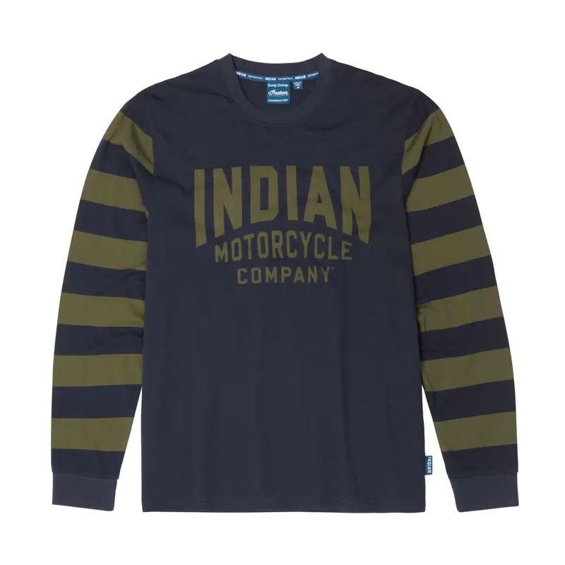 Indian Motorcycle Stripe Long-Sleeve T-Shirt - Navy