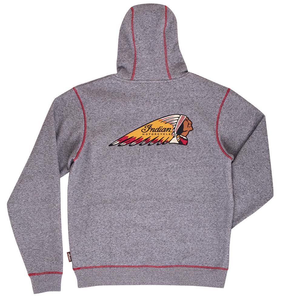 Indian Motorcycle Men's Embroidered Hoodie - Black Cotton Blend Sweatshirt