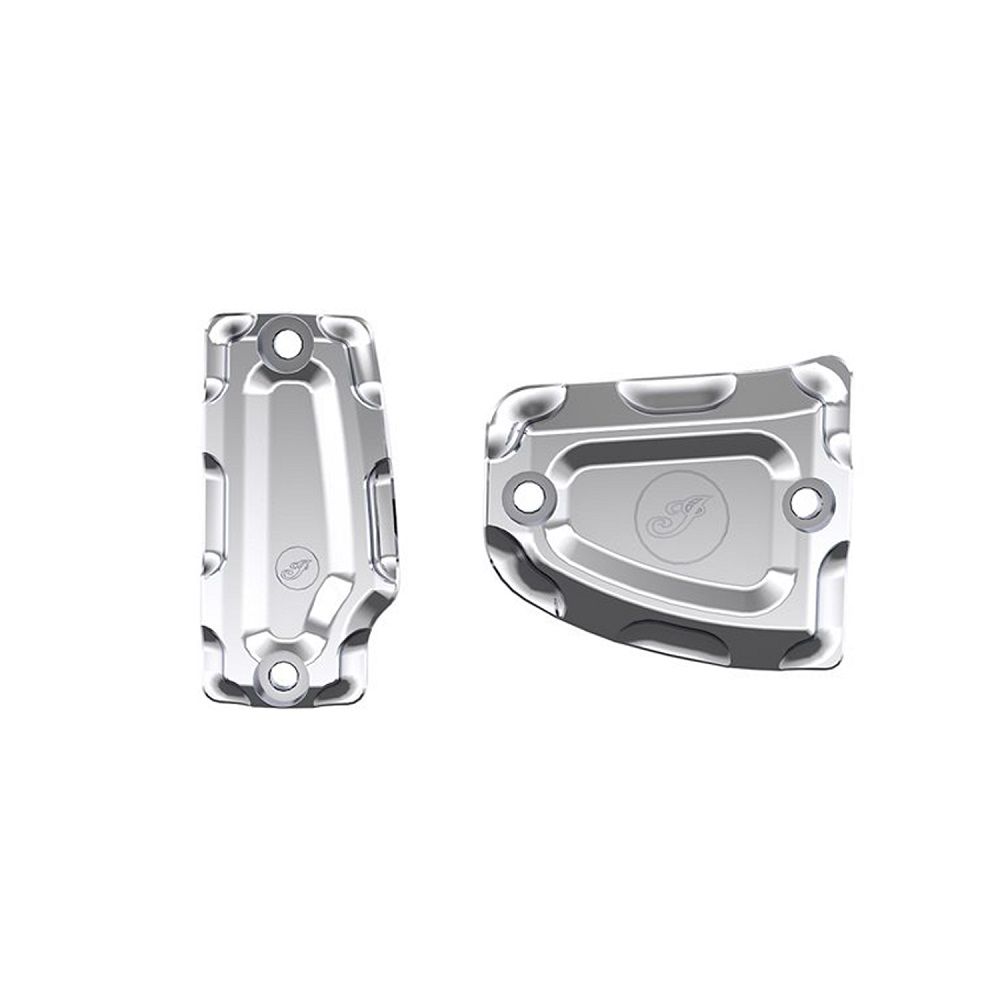 Indian Scout Billet Front & Rear Brake Master Cylinder Covers, Chrome