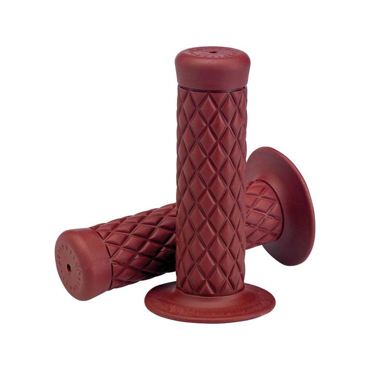 Biltwell Thruster TPV Grips Oxblood - For 1'' Inch Motorcycle Handlebars