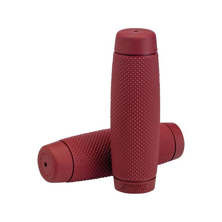Biltwell Recoil TPV Grips Oxblood - For 1'' Inch Motorcycle Handlebars