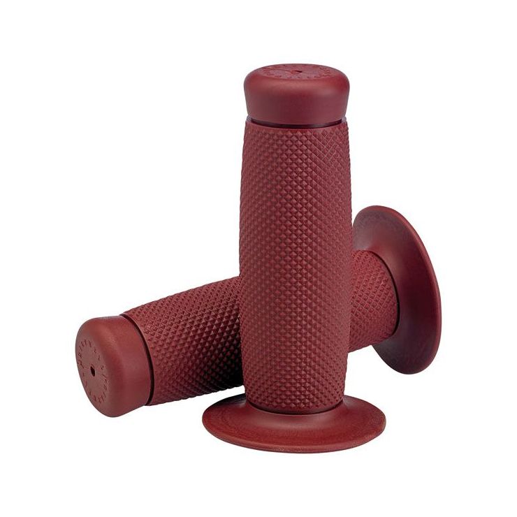 Biltwell Renegade TPV Grips Oxblood - For 1'' Inch Motorcycle Handlebars