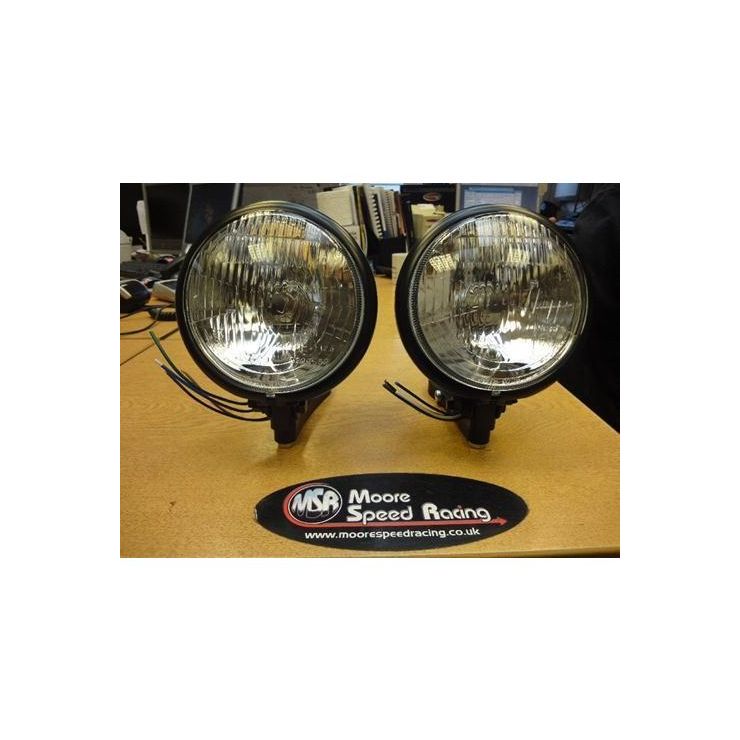 Bates Headlights With Clamps - Black Pair