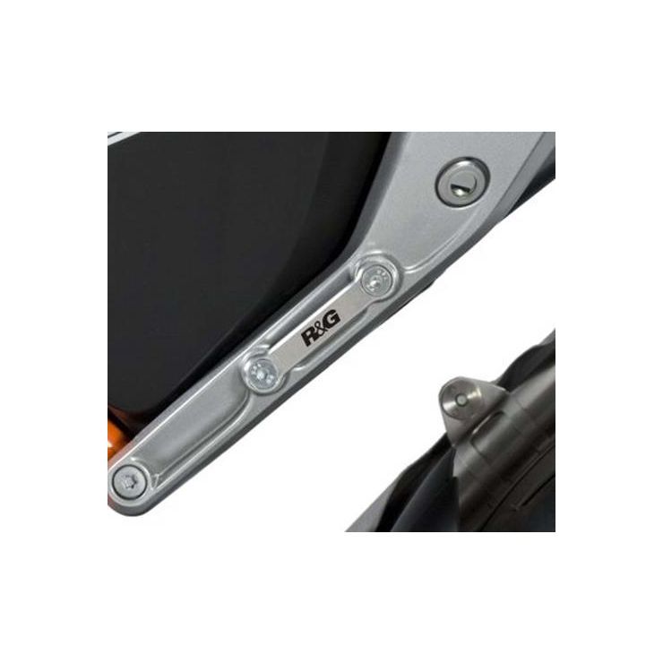 Exhaust Hanger & left hand footrest blanking plate (kit), silver, KTM